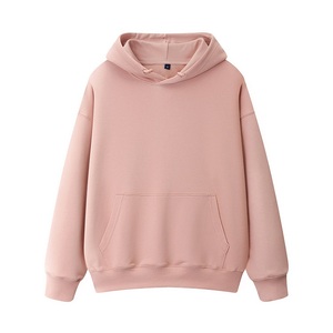 Vente en gros de sweat à capuche matelassé unisexe personnalisé, style pull-over, en polyester/coton, à épaules tombantes, motif uni, coupe classique - Product Image 1