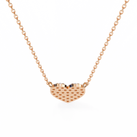 Collier coeur en or rose 14 carats pavé de 0,21 ct pendentif en diamant naturel élégant bijoux fins pour femmes