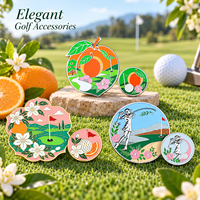 Marqueur de balle de golf magnétique double face avec marqueur central amovible de 25 mm en métal émaillé, cadeau pour tournoi de golf