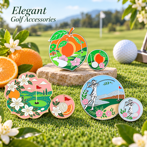 Marqueur de balle de golf magnétique double face avec marqueur central amovible de 25 mm en métal émaillé, cadeau pour tournoi de golf - Product Image 1