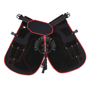 Tablier de travail durable pour maréchal-ferrant, cuissardes en cuir pour maréchal-ferrant, protection rembourrée des cuisses avec rangement pour couteau, poches à outils et sangles réglables - Product Image 3