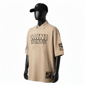 Polo para Hombre Premium, Tela Piqué de Poliéster de 220 GSM, Suave y Transpirable, Color Beige, Logotipo de Transferencia Térmica, Polo Personalizado OEM para Hombre - Product Image 4