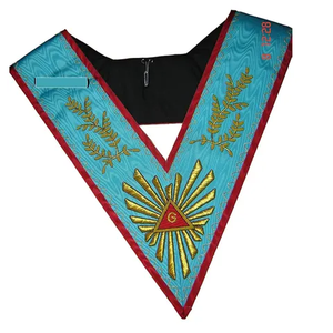 Ensemble de tablier et collier maçonnique fait à la main personnalisé pour uniforme de cérémonie de loge franc-maçon de haute qualité - Product Image 6