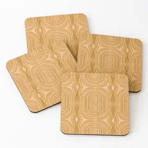 2262方形山毛榉木质茶杯垫可雕刻天然木质字母组合木质珐琅印花方形杯垫支架套装带标志