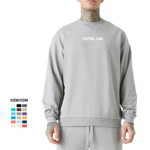 เสื้อสเวตเชิ้ตคอกลมแบบสั่งทำจากโรงงาน ผ้าฝ้าย 100% หนา 330-500 GSM ไซส์ใหญ่พิเศษสำหรับผู้ชาย ฤดูหนาว สกรีนโลโก้ตามสั่ง คุณภาพสูง - Product Image 1