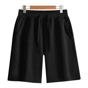 OEM Customized Logo Design men's couple style milk silk 260 grams straight pants casual loose solid color summer shorts - Product Image 5