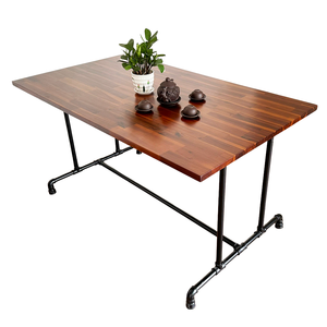 ชุดโต๊ะรับประทานอาหารแบบขยายได้สไตล์ฟาร์มเฮาส์ รุ่น Pipe-Table พร้อมเก้าอี้เหล็กหุ้มเบาะ 6 ตัว (CBBA139) - Product Image 3