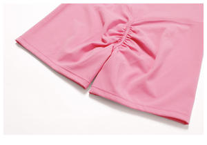 Short de motard femme taille haute en tricot Fitness cyclisme actif sans couture Scrunch Short de sport respirant Logo personnalisé contrôle du ventre - Product Image 4