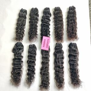 Machine double trame 100% tissage pas cher faisceau indien naturel femmes couleur noir cuticule aligné en gros vague profonde cheveux humains - Product Image 3