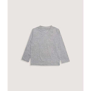 T-shirt basique à manches longues et col en V pour enfants Vêtements d'été confortables - Product Image 2