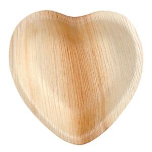 Assiette en feuilles de noix d'arec en forme de cœur moderne et écologique |   Vaisselle jetable 100% naturelle biodégradable et utilisable au micro-ondes pour - Product Image 2
