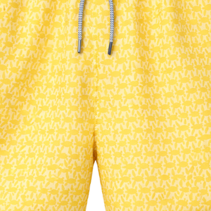 กางเกงว่ายน้ำชาย ลายเต่าสีเหลือง แห้งเร็ว มีเชือกผูกเอวและกระเป๋า - Product Image 3