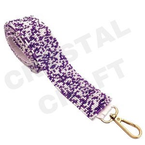 Sangles de sac de perles de rocaille en or blanc personnalisées Boomer plus tôt sangle de sac à main perlée pour accessoire de sacs de mode - Product Image 2