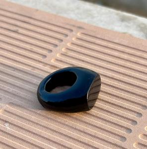 แหวนพลอยโอนิกซ์สีดำธรรมชาติแกะสลักด้วยมือเครื่องประดับโอนิกซ์แหวนสีดำ - Product Image 5