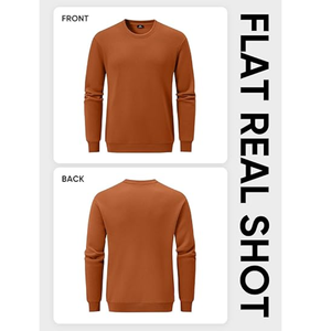 Sweat-shirt ample et confortable pour hommes, manches longues et couleurs unies, pulls imprimés en usine pour le commerce international - Product Image 5