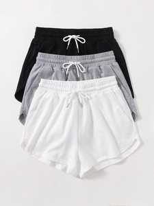 Pantalones Cortos Deportivos de Yoga para Mujer, Cintura Elástica, para Gimnasio, Entrenamiento, Correr, Trotar, Playa, Verano, Tallas Grandes S-XXL, Estampado Lavado - Product Image 4