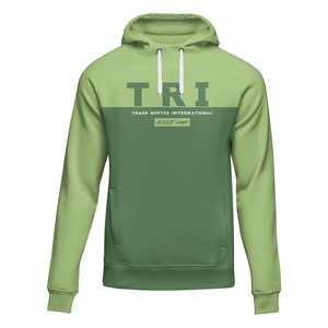 เสื้อมีฮู้ดแบบสวมหัวสามสีเขียววัสดุผ้าฟลีซปักลายสำหรับฤดูหนาวย้อมสีโดยตรงจากโรงงานโดยตรง - Product Image 1