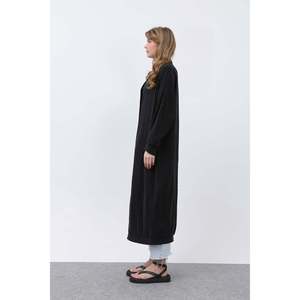 Túnica Larga con Detalle de Botones Delanteros para Mujer -10681TUN - NEGRO - Product Image 6