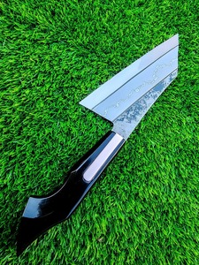 Bellamente diseñado hoja grabada de acero al carbono cuchillo de Chef mango de madera Funda de cuero cuchillos de supervivencia hechos a mano soporte OEM DIY - Product Image 3