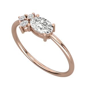 Anillo de Boda de Diseño con Diamantes Ovalados y Redondos - Product Image 1