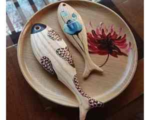 Decoración náutica elegante de peces de madera con talla de peces de madera pintada a mano adecuada para regalos de exportación y venta al por menor - Product Image 5