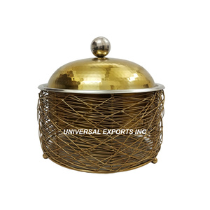 หม้อสแตนเลสสตีลสีทองหม้ออุ่นอาหารทำมือมาใหม่หรูหราขายส่ง - Product Image 1