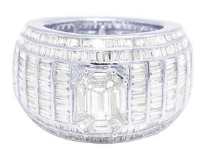 Custom Rhodium Plated Iced Out VVS Moissanite Diamond Hip Hop 925 Sterling <b>Silver</b> Wedding Party <b>Ring</b> for <b>Men</b> - Product Image 1