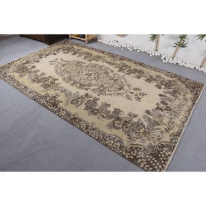 Alfombra de lana clásica Beige marrón de 5,4x9 pies, diseño turco Vintage, área grande, Patchwork rectangular para pasillo, dormitorio, respaldo de látex - Product Image 3