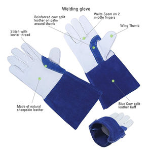 Guantes de soldadura TIG de alta resistencia con cuero resistente a las llamas para trabajos de TIG y guantes de soldadura TIG industriales - Product Image 2