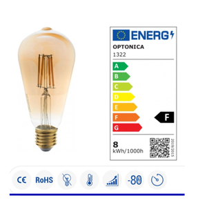 Optonic E27 LED Candle <span class=keywords><strong>Bulb</strong></span> với thủy tinh vàng ấm Dimmable ánh sáng gắn kết tối ưu cho trang trí nội thất - Product Image 3