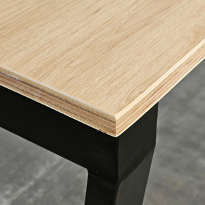 Mesa de Computadora Minimalista con Patas de Trapecio, Madera Contrachapada, 120x120cm, Recubierta de Melamina, para Dormitorio HBTC035 - Product Image 4