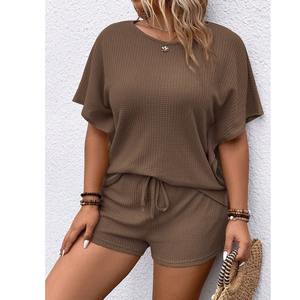 Ensembles t-shirt et pantalon Vêtements pour femmes Vêtements de sport Vêtements d'entraînement 2 pièces Ensemble court pour femme Ensemble de sweat-shirt pour femmes de BD - Product Image 6