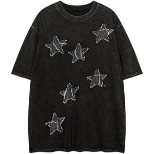T-shirt lavé à l'acide bon marché personnalisé OEM pour hommes T-shirts en gros à bas prix T-shirts pour hommes avec le logo de l'entreprise - Product Image 5