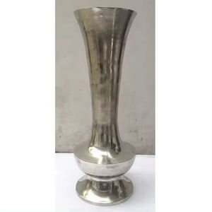 Vase à fleurs en métal couleur argent, 2 pièces, fait à la main, pour le salon, décoratif, écologique, pour le jardin. - Product Image 5