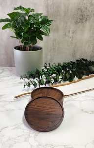 Ensemble de sous-verres en bois de noyer de qualité supérieure finition naturelle pour cuisine salle à manger décor de bureau Design rond - Product Image 4