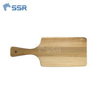 Planche à découper rectangulaire en bois d'acacia avec poignée épaisseur 18 MM utilisation pour servir/charcuterie/planche à fromage prix de gros