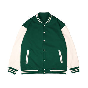 Nouvelles idées de produits 2026, veste varsity avec logo personnalisé, veste brodée, vestes varsity unisexes, veste en cuir noir - Product Image 1