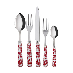 Juego de Cubiertos de Acero Inoxidable de Lujo para Bodas, Cuchillo, Cuchara y Tenedor de Metal Moderno al por Mayor, con Mango de Resina - Product Image 1