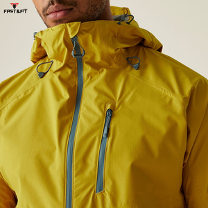 Customized Lightweight Breathable Waterproof Windbreaker Canvas Stand Collar Hooded Front Logo Plus Size <b>Jacket</b> - Product Image 6