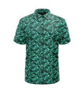 Polo de golf pour homme de qualité supérieure avec imprimé floral, tissu respirant et évacuant l'humidité, vêtements de golf performants à manches courtes - Product Image 4
