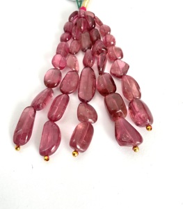 Cuentas de Rubelita Natural Pulida en 5 Hilos para la Elaboración de Joyería Fina con Piedras Preciosas - Product Image 4