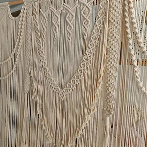 Tapiz de macramé y separador de ambientes para decoración del hogar - Arco de boda, cortinas para puerta, telón de fondo - Product Image 2