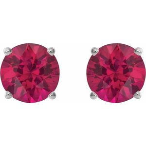 4-Prong Lightweight White Gold <b>Stud</b> Earrings Trendy Ball Garnet Amethyst Diamond Sapphire <b>Emerald</b> Zircon Engagement Party - Product Image 2