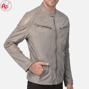 2025 hommes prix usine cuir veste d'hiver nouvelle mode personnalisé col montant avant Logo écologique coupe-vent pour la vente en gros - Product Image 2