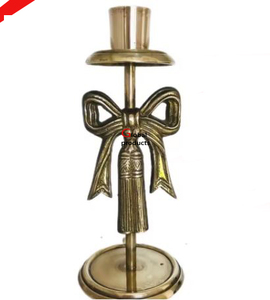 Nuevo diseño de lazo, soporte de vela decorativo de mesa con acabado dorado para restaurante y bar de hotel - Product Image 1