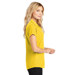 Polo deportivo informal de algodón ajustado para mujer amarillo - Product Image 5