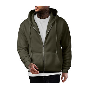 Sweat à capuche zippé surdimensionné en coton biologique 100% pour hommes pour l'hiver avec une qualité élevée et supérieure 450 GSM - Product Image 5