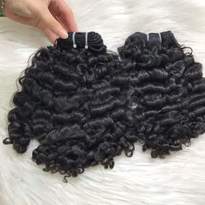 Vente en gros de trame de cheveux bouclés birmans noirs vierges 100% de haute qualité Grand stock de cheveux bruts vietnamiens en dentelle transparente - Product Image 1