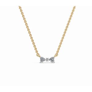 Pendentif en diamant de laboratoire Radiant Two Hearts One Sparkle 0,637 Ct 9 KT 14 KT 18 KT Or Bijoux Vente en gros Fournisseur OEM Exportation - Product Image 1