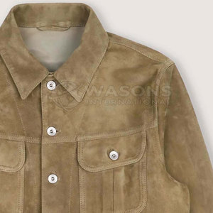 เสื้อแจ็คเก็ตทรัคเกอร์ผ้าฝ้ายนุ่มสบายสำหรับผู้ชาย สไตล์สตรีทแวร์ เหมาะสำหรับใส่ในชีวิตประจำวัน - Product Image 6